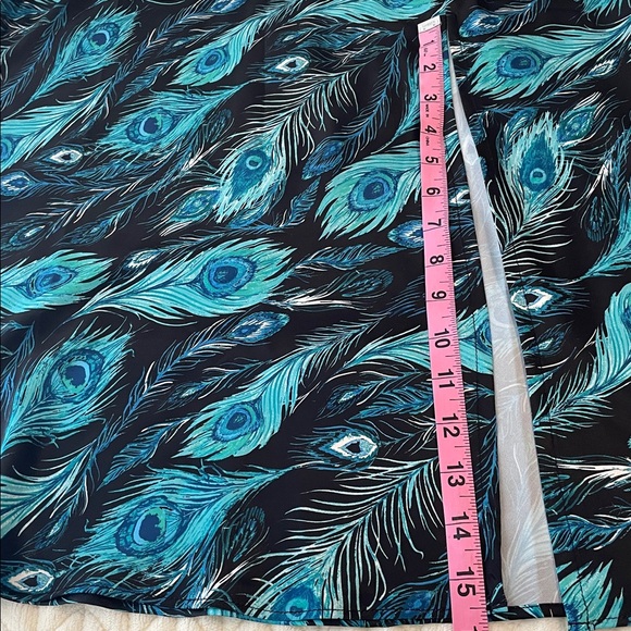 Francesca's Collections Teal and Black Midi Skirt - Picture 5 of 6